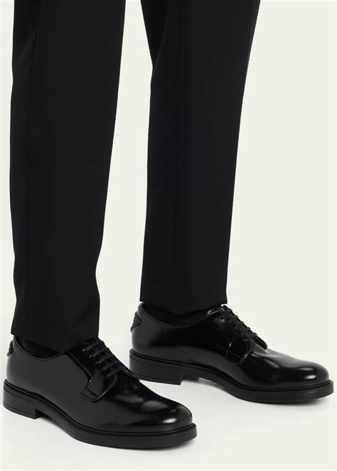 prada raised-sole brushed-leather derby shoes